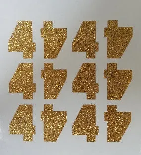 1.5" Metallic Number Single Sheets