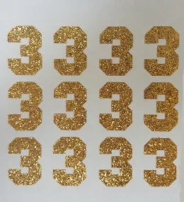 1.5" Metallic Number Single Sheets