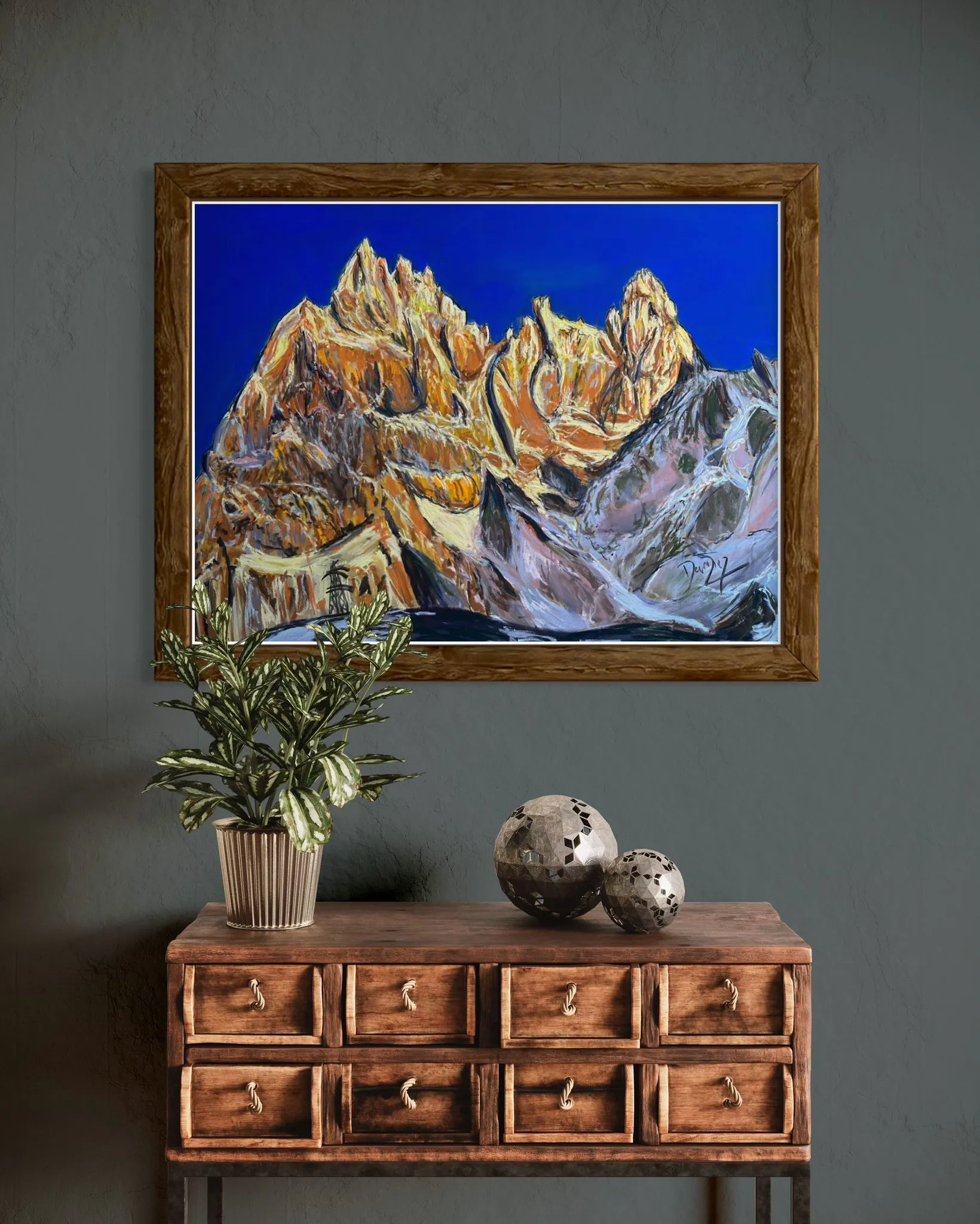 Aiguilles de Chamonix Soft Pastels Painting