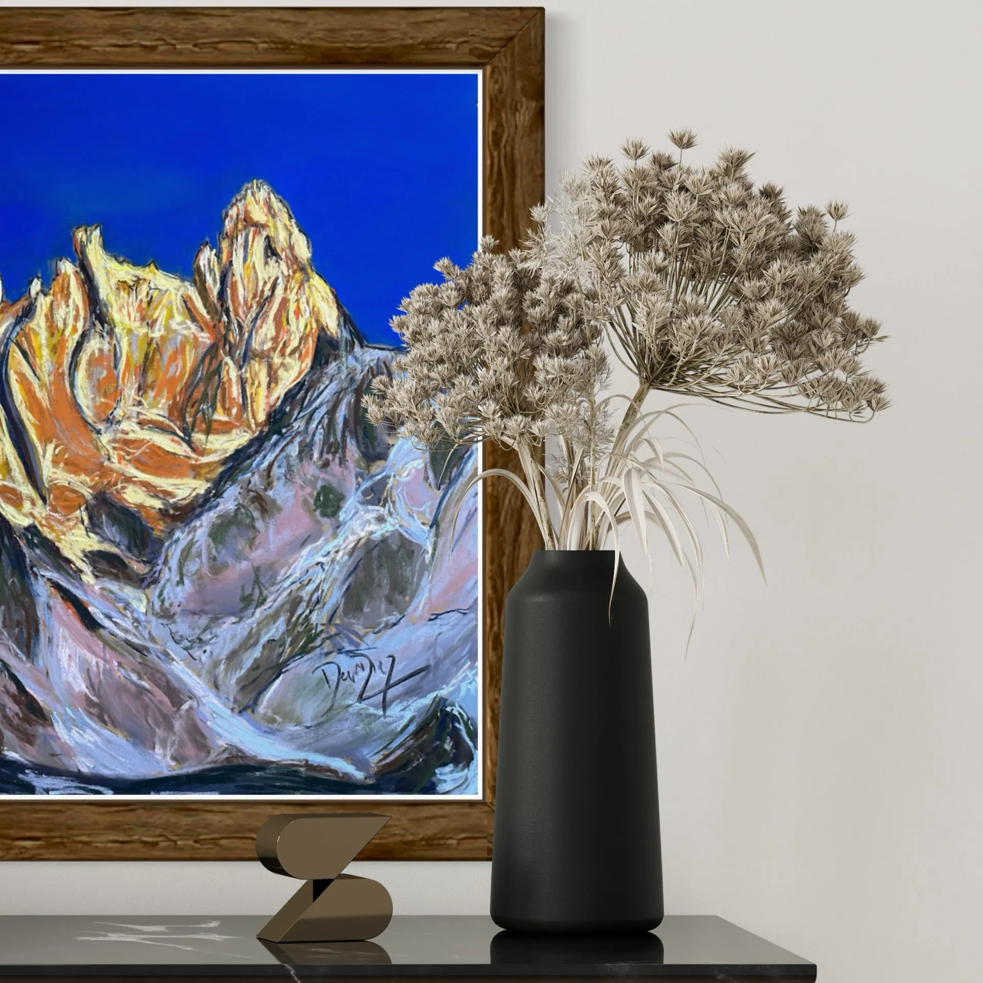 Aiguilles de Chamonix Soft Pastels Painting