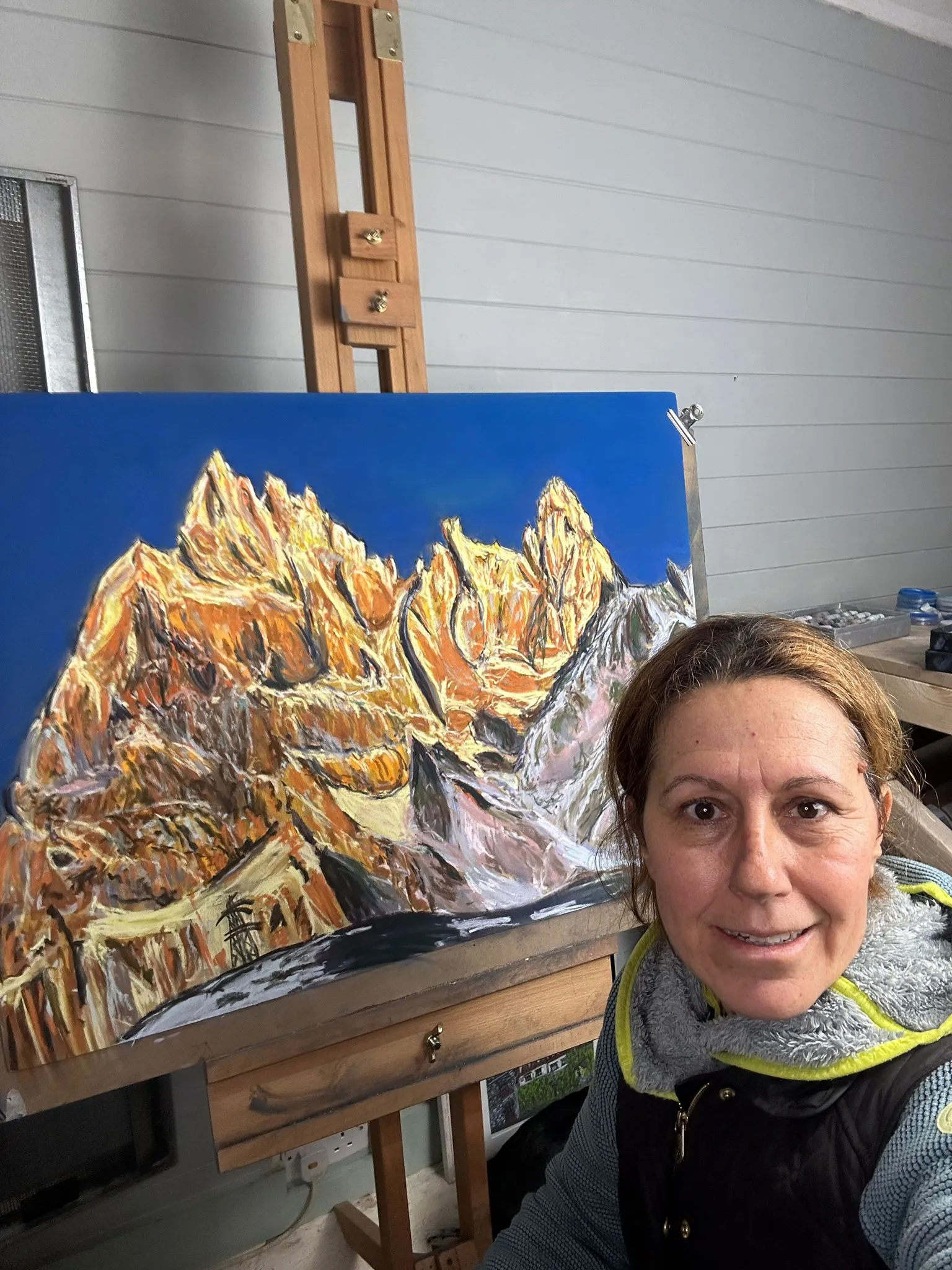 Aiguilles de Chamonix Soft Pastels Painting