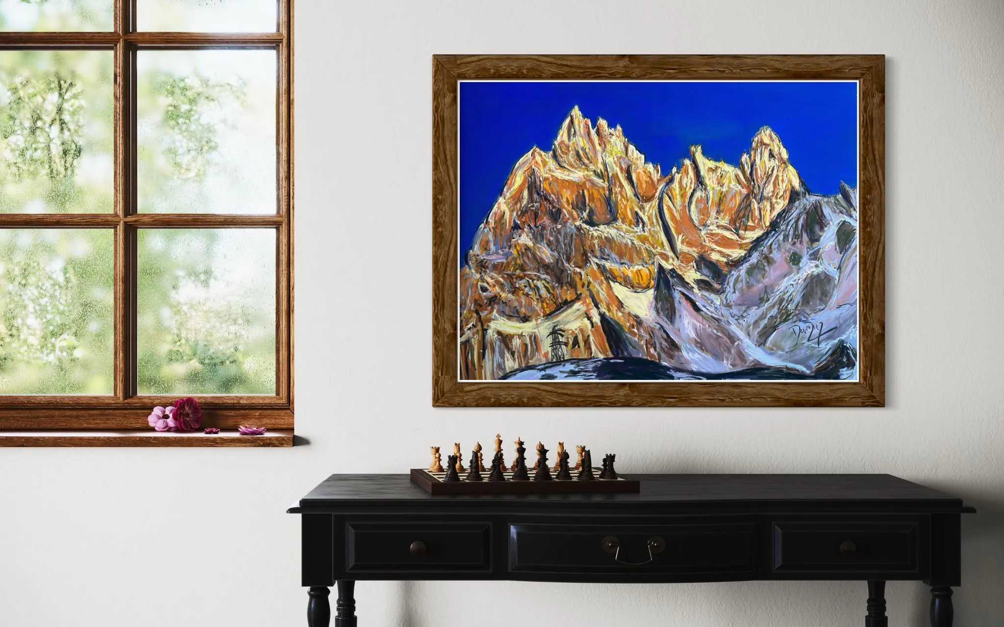 Aiguilles de Chamonix Soft Pastels Painting