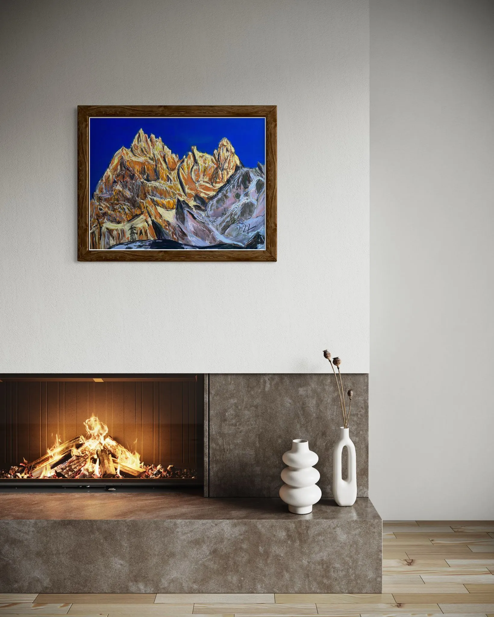 Aiguilles de Chamonix Soft Pastels Painting