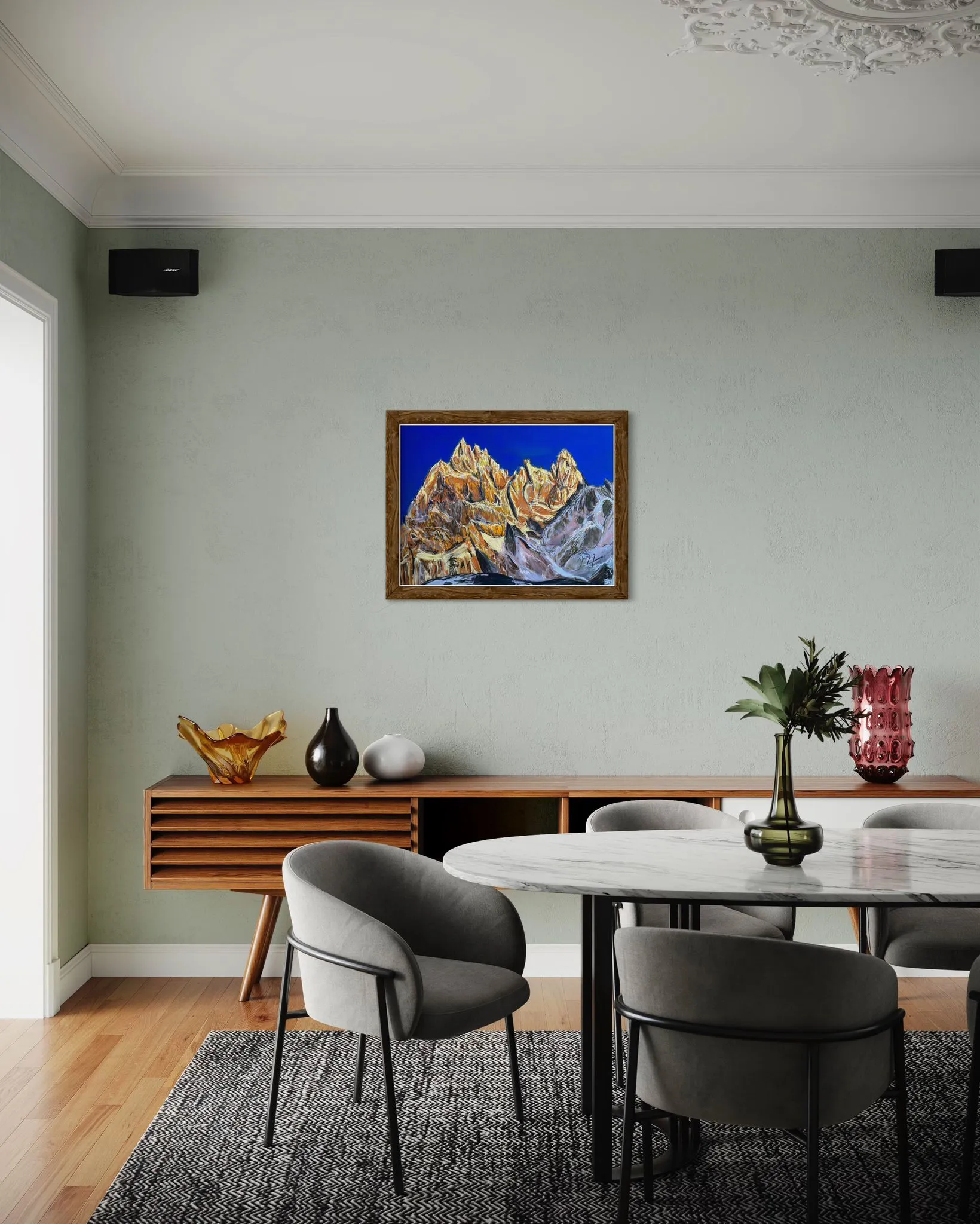Aiguilles de Chamonix Soft Pastels Painting