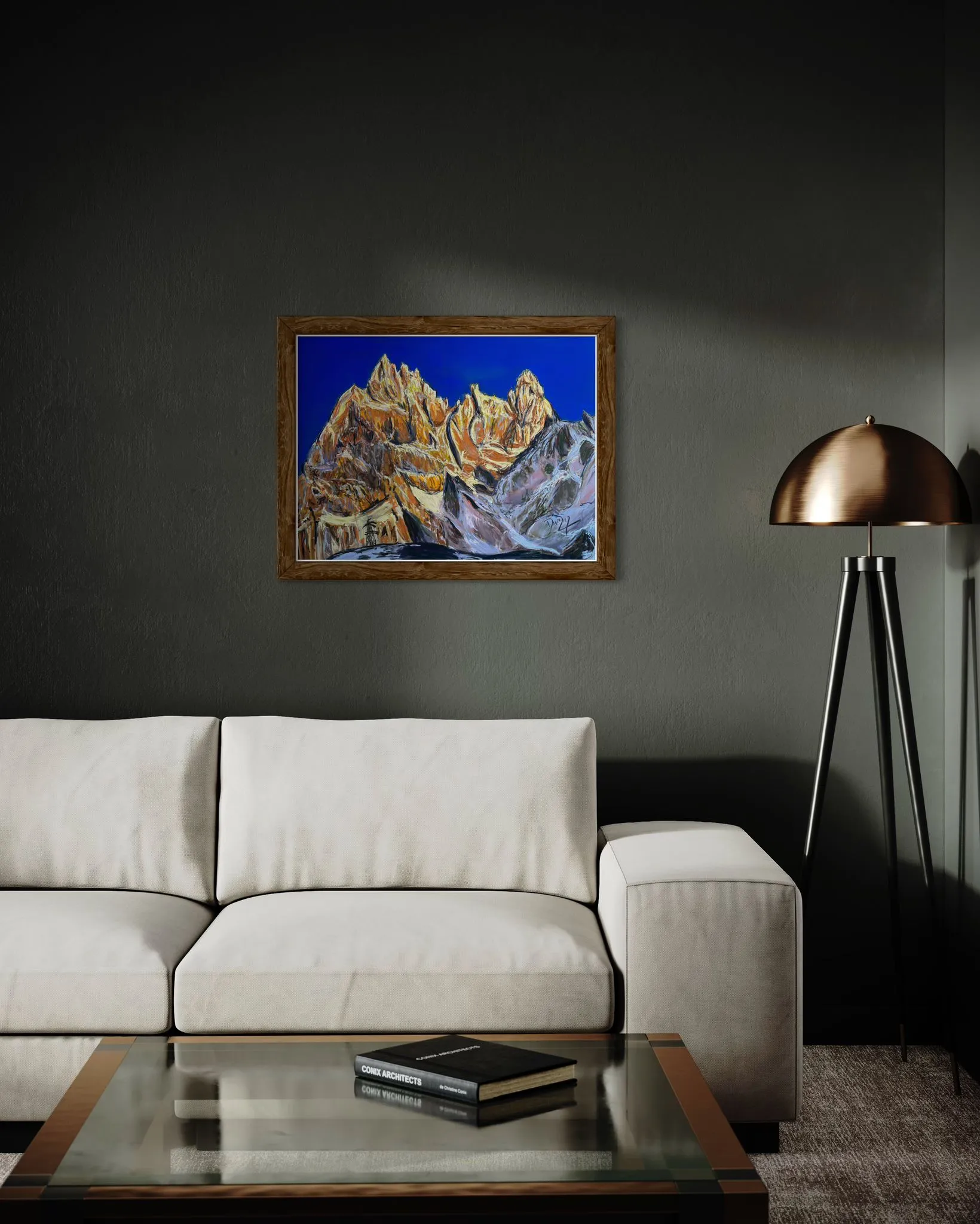 Aiguilles de Chamonix Soft Pastels Painting