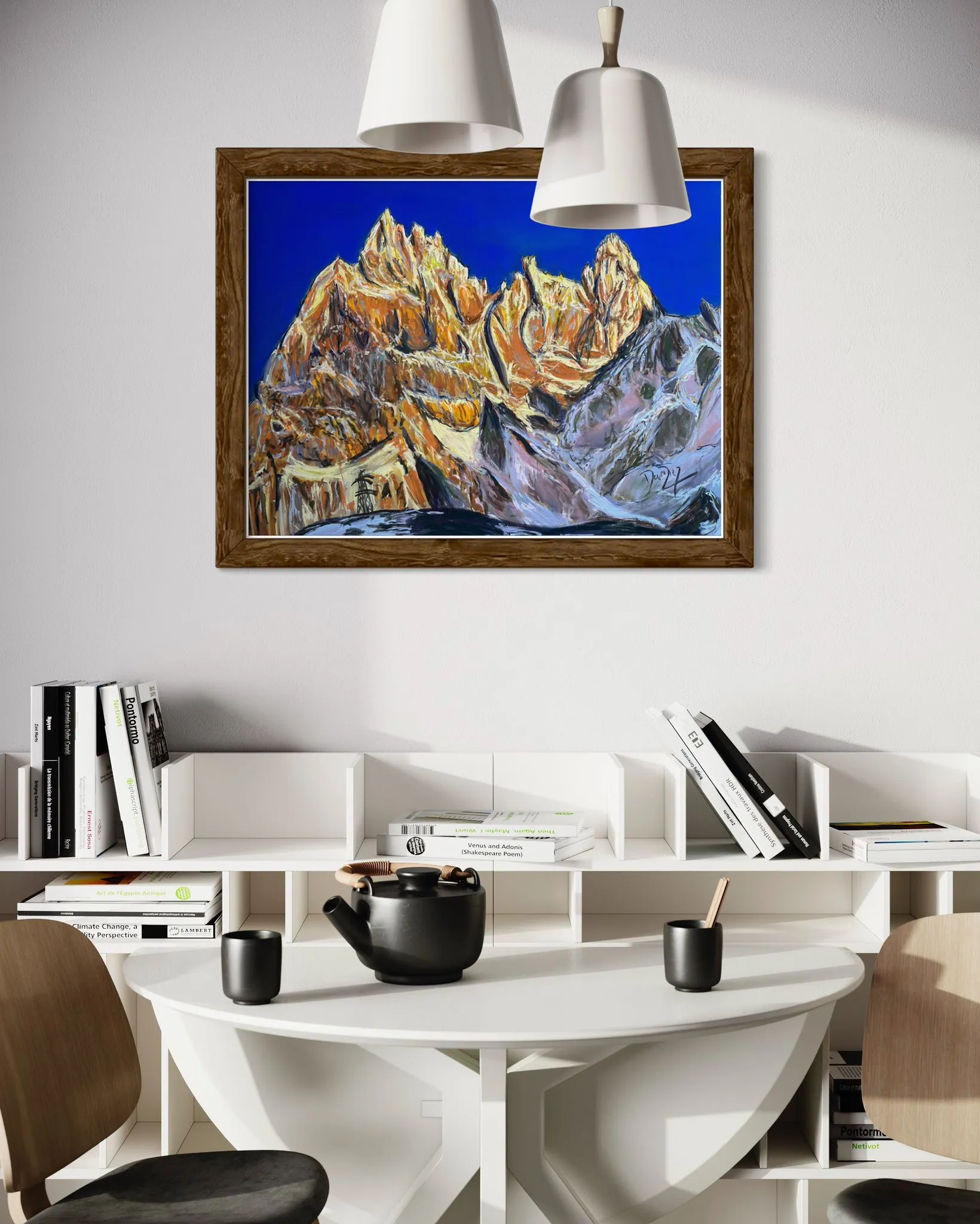 Aiguilles de Chamonix Soft Pastels Painting