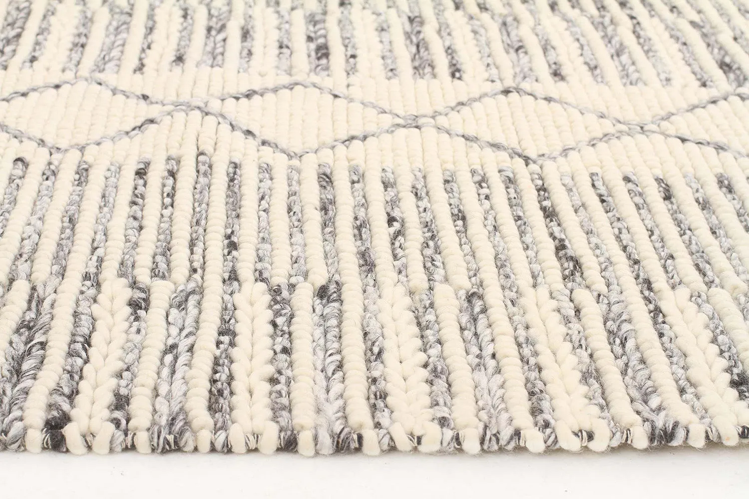Alisha Hand Made Grey Wool Rug