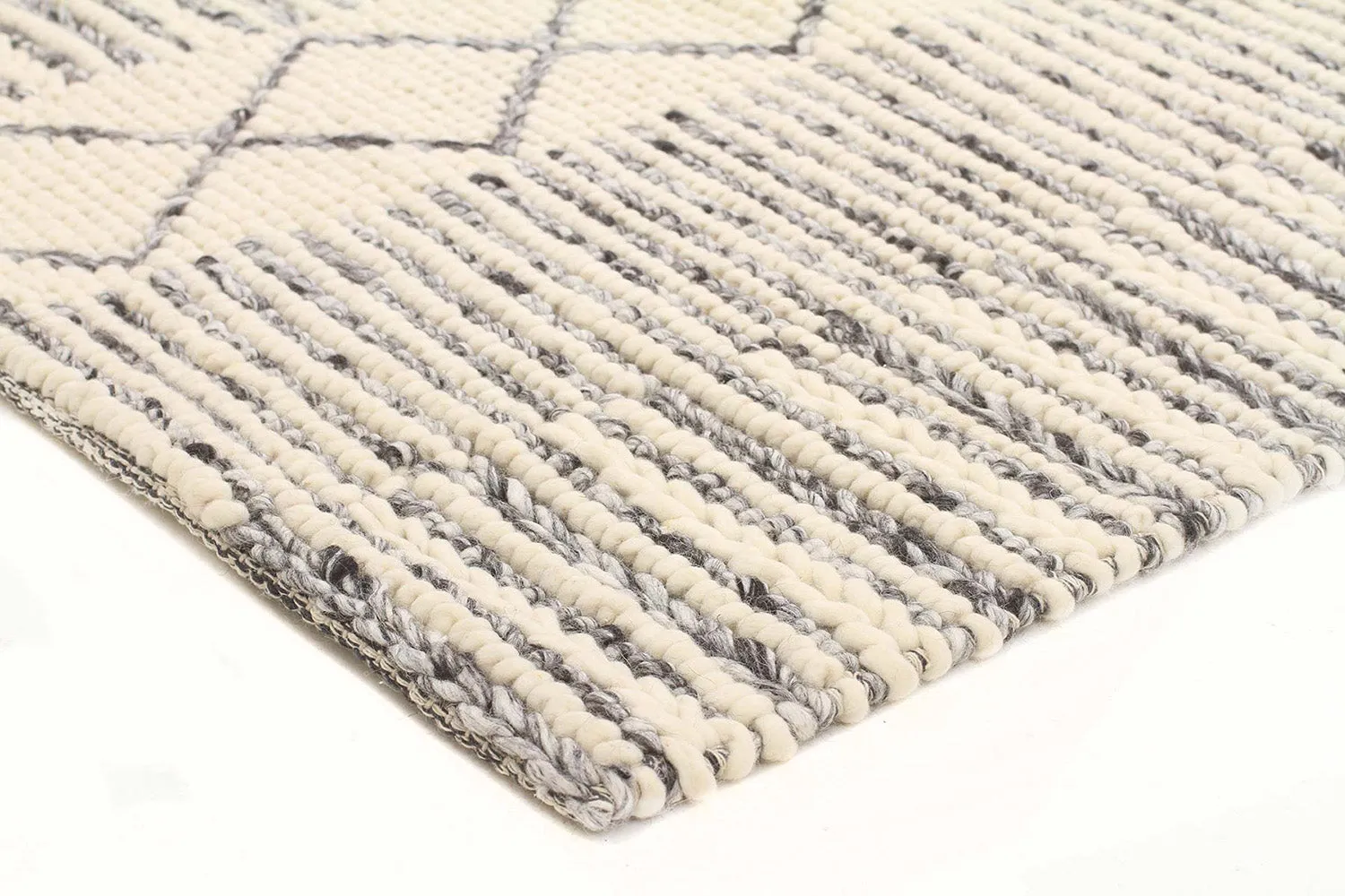 Alisha Hand Made Grey Wool Rug