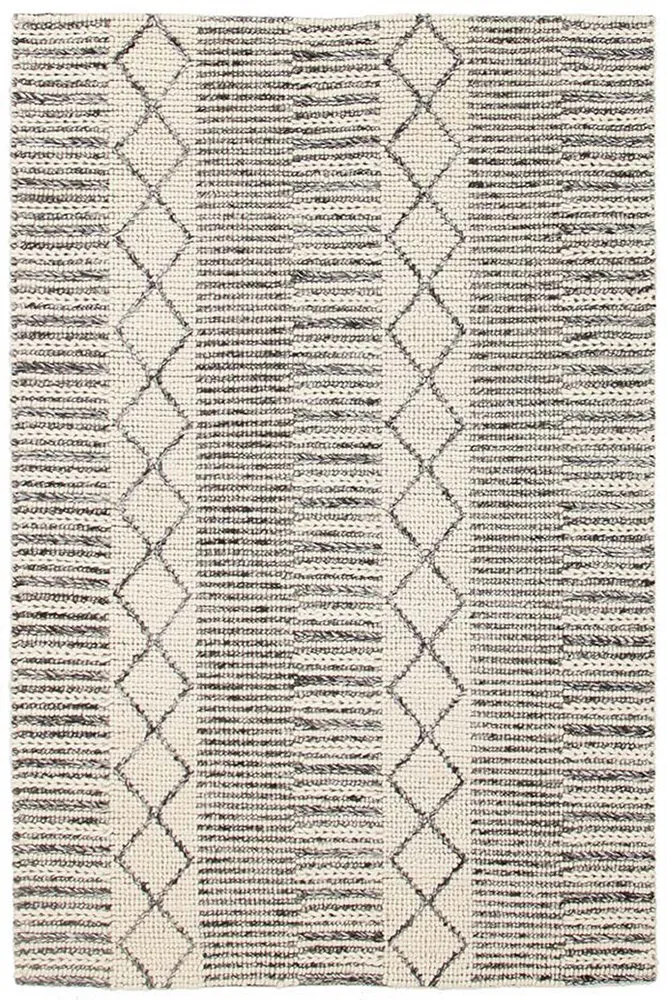 Alisha Hand Made Grey Wool Rug