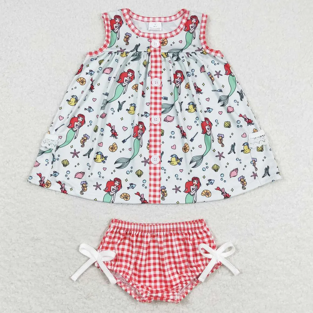 Baby Girls Clothes Bummies Mermaid Tunic Top Bummies Clothes Sets GBO0346