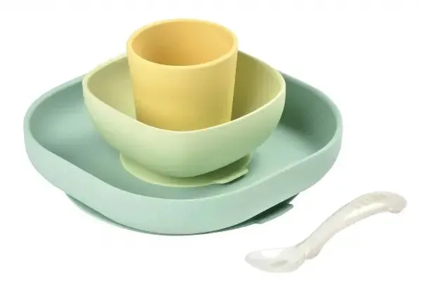 Beaba Silicone Suction Meal Set - Set of 4 - Pastel