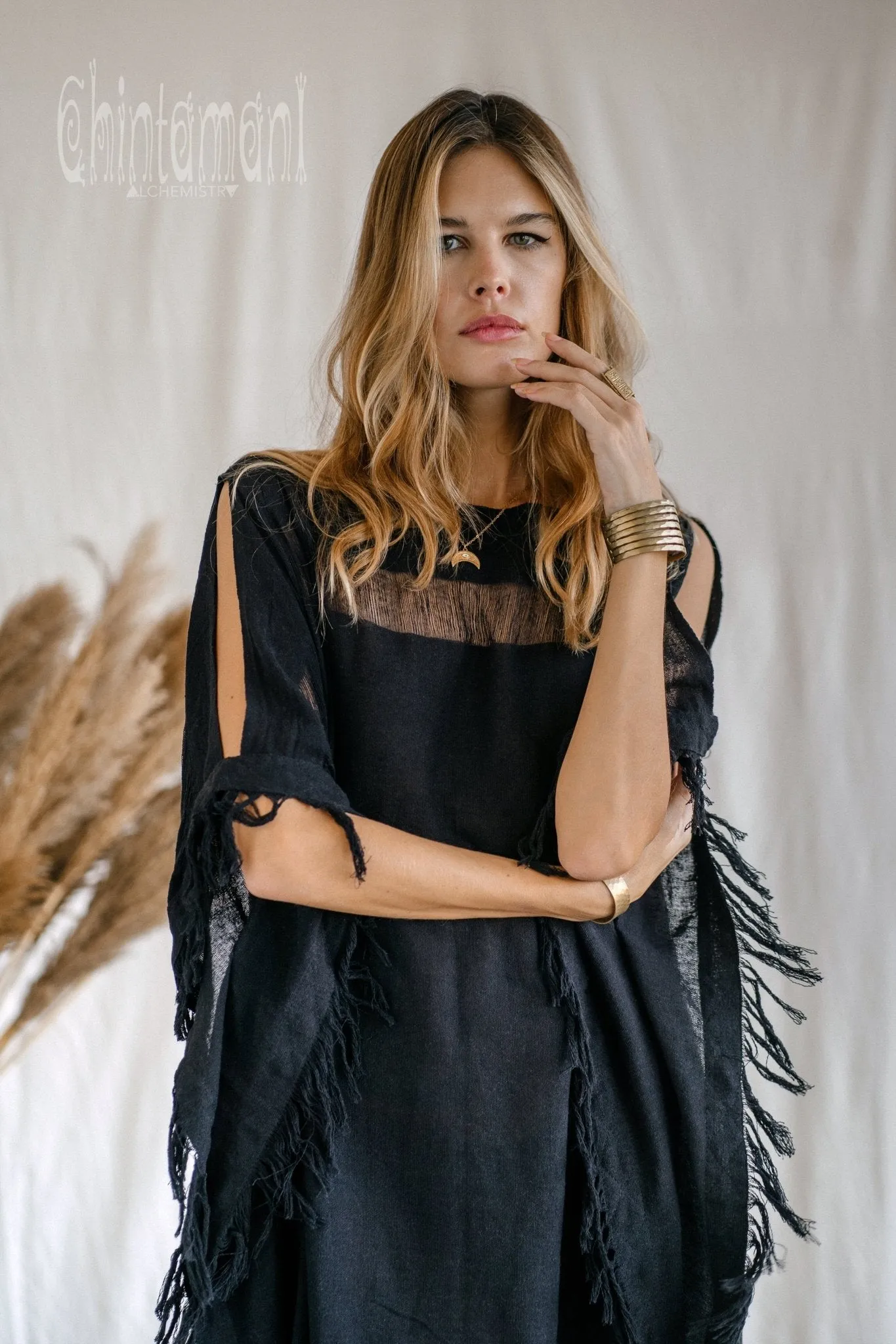 Beach Poncho Dress / Black