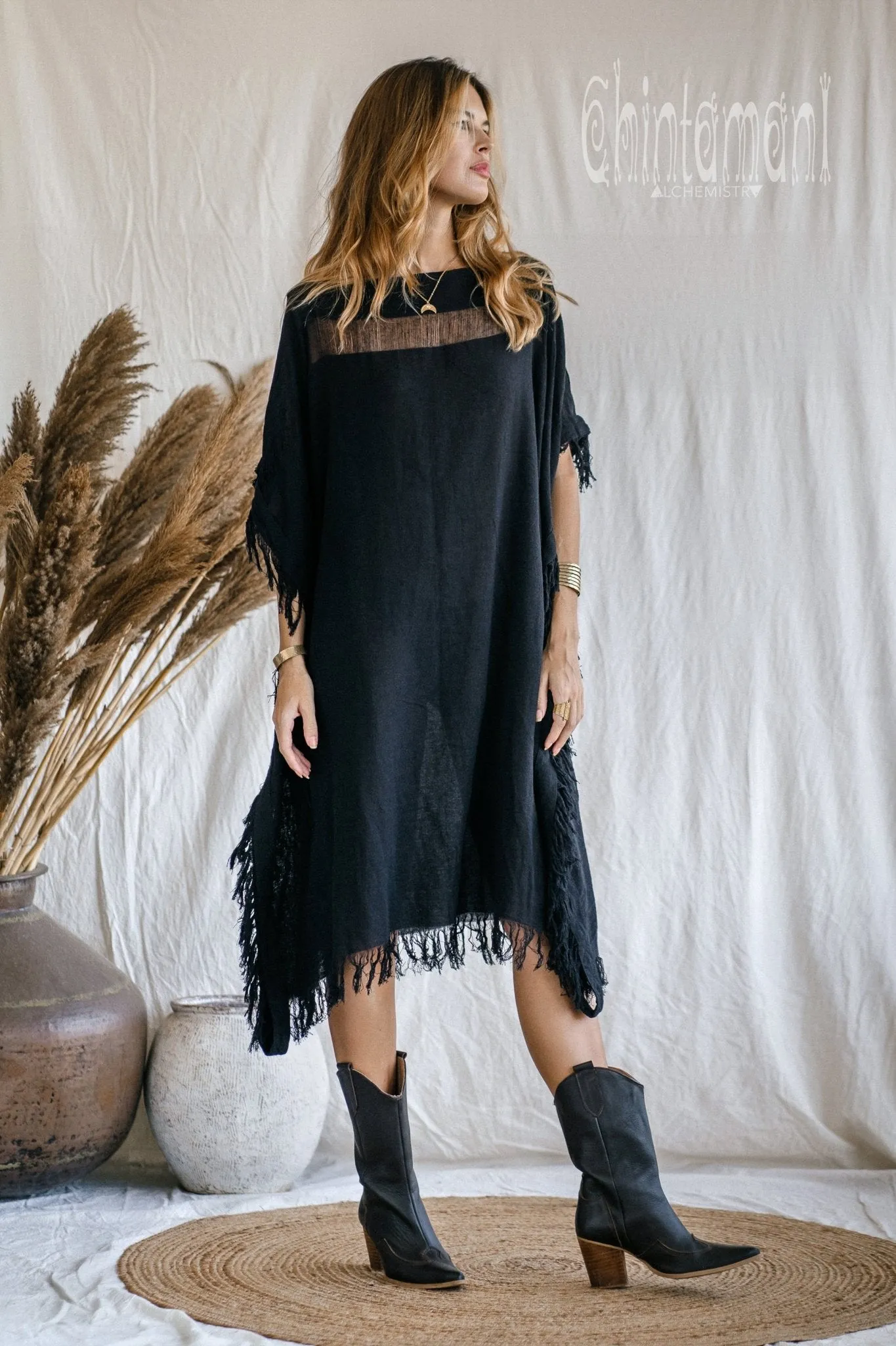 Beach Poncho Dress / Black
