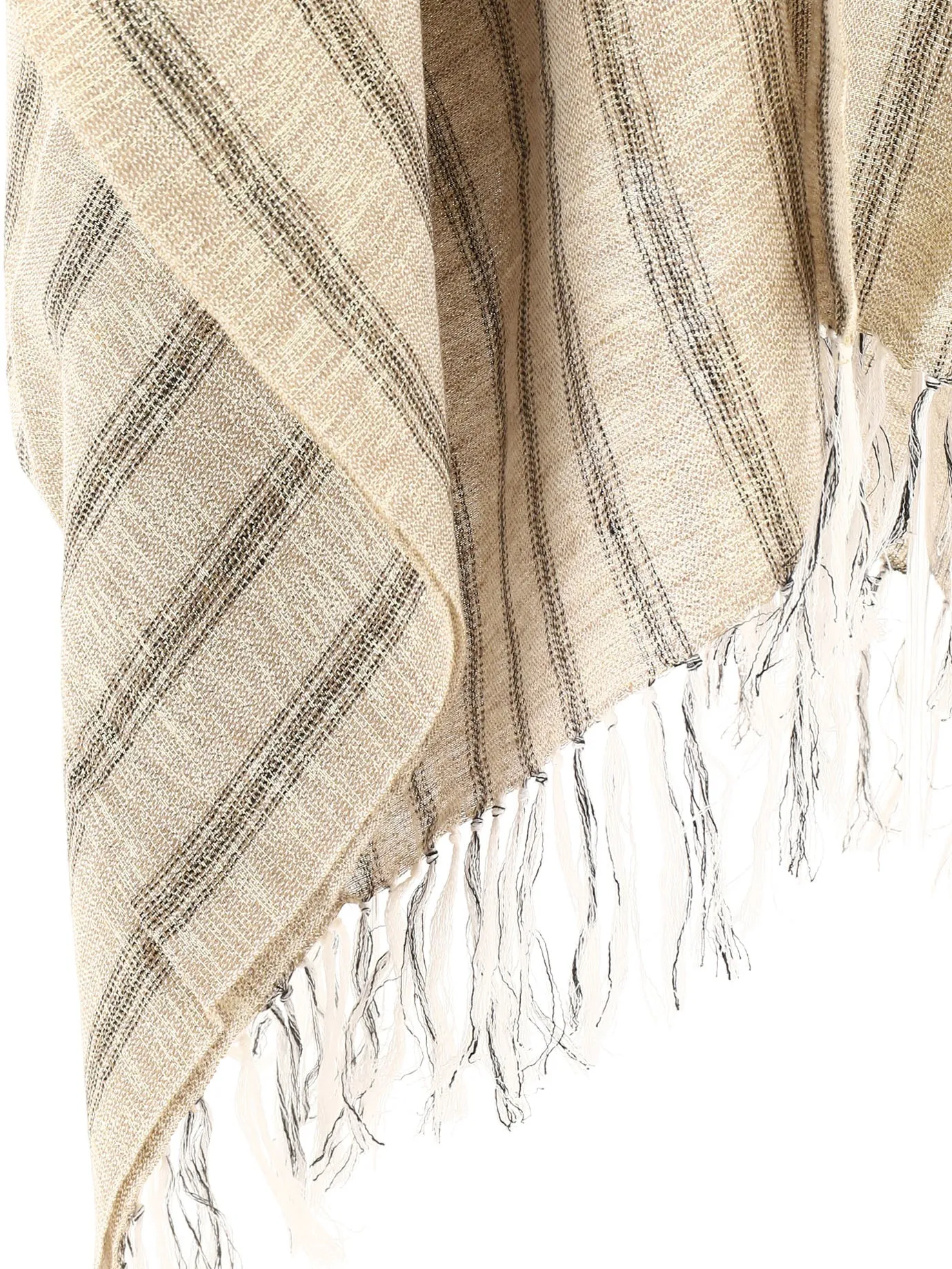 Brunello Cucinelli Striped Asymmetric Hem Poncho