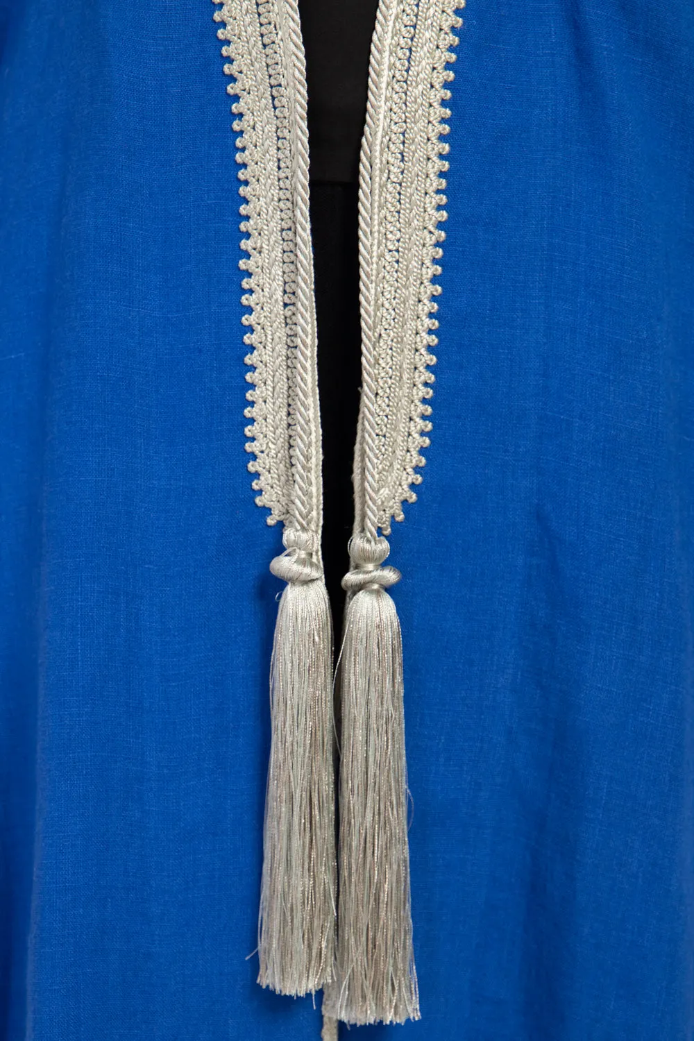 Classic Linen Royal Blue Poncho