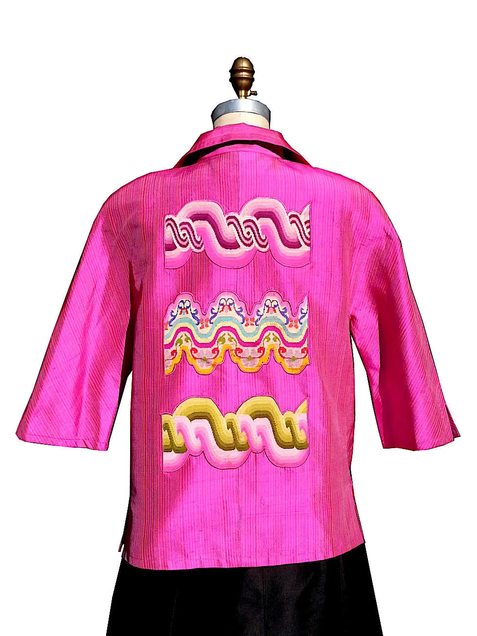 Couture Cut Peace Jacket Hot Pink And Swirls