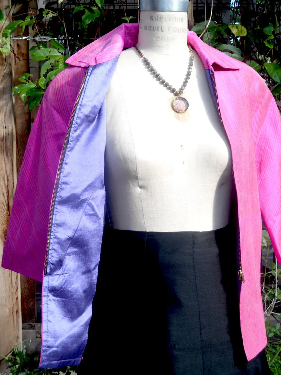 Couture Cut Peace Jacket Hot Pink And Swirls
