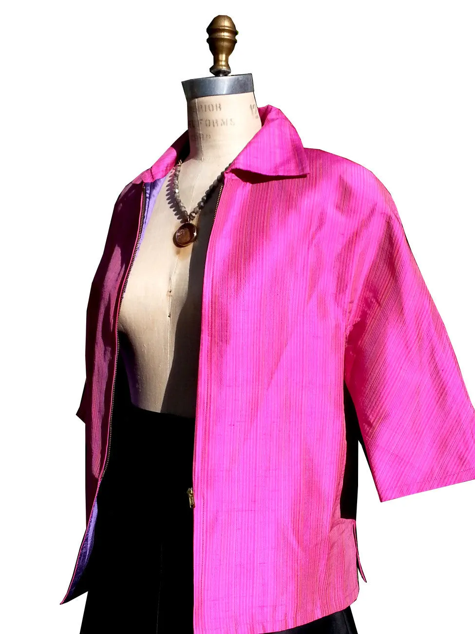 Couture Cut Peace Jacket Hot Pink And Swirls