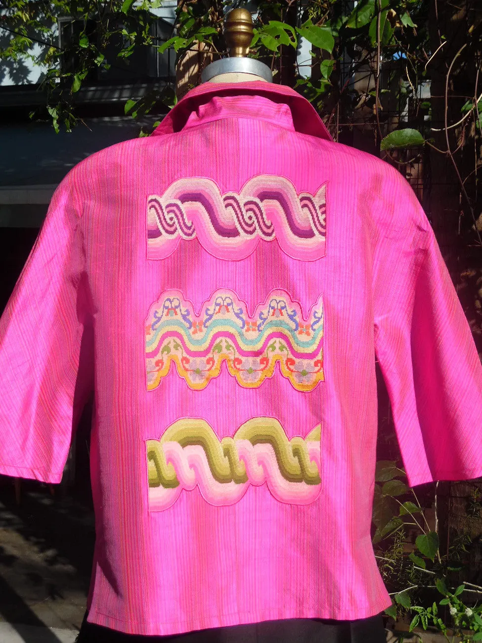 Couture Cut Peace Jacket Hot Pink And Swirls