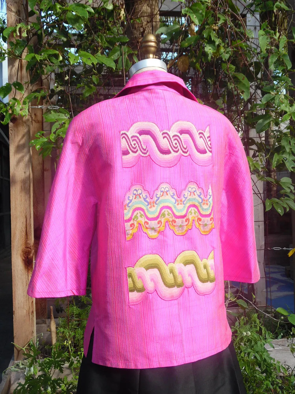 Couture Cut Peace Jacket Hot Pink And Swirls