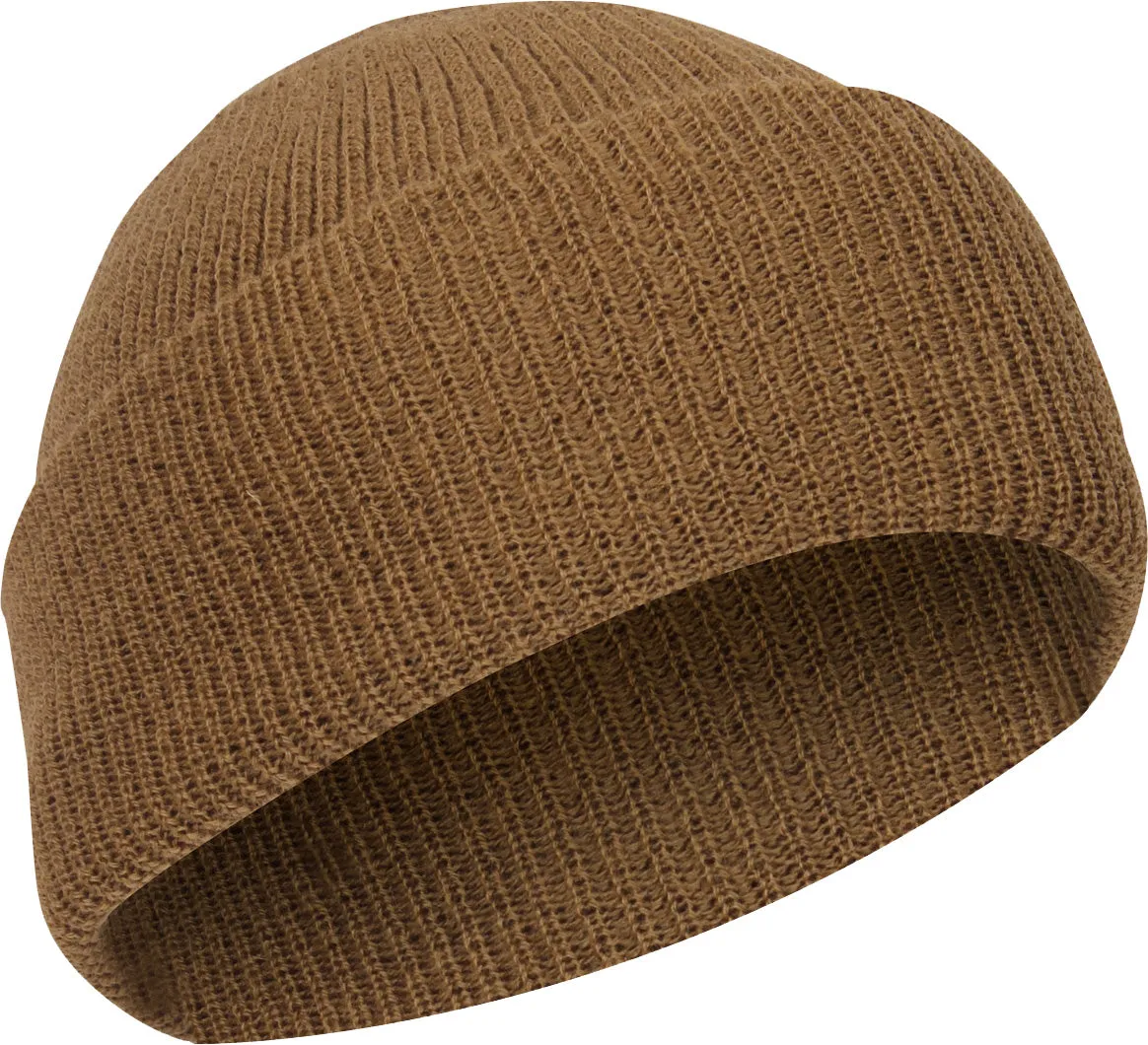 Coyote Brown - 100% Wool Watch Cap Beanie | Genuine GI US Govt Dept of Defense Winter Hat