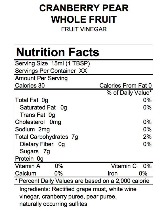 Cranberry Pear White Balsamic Vinegar