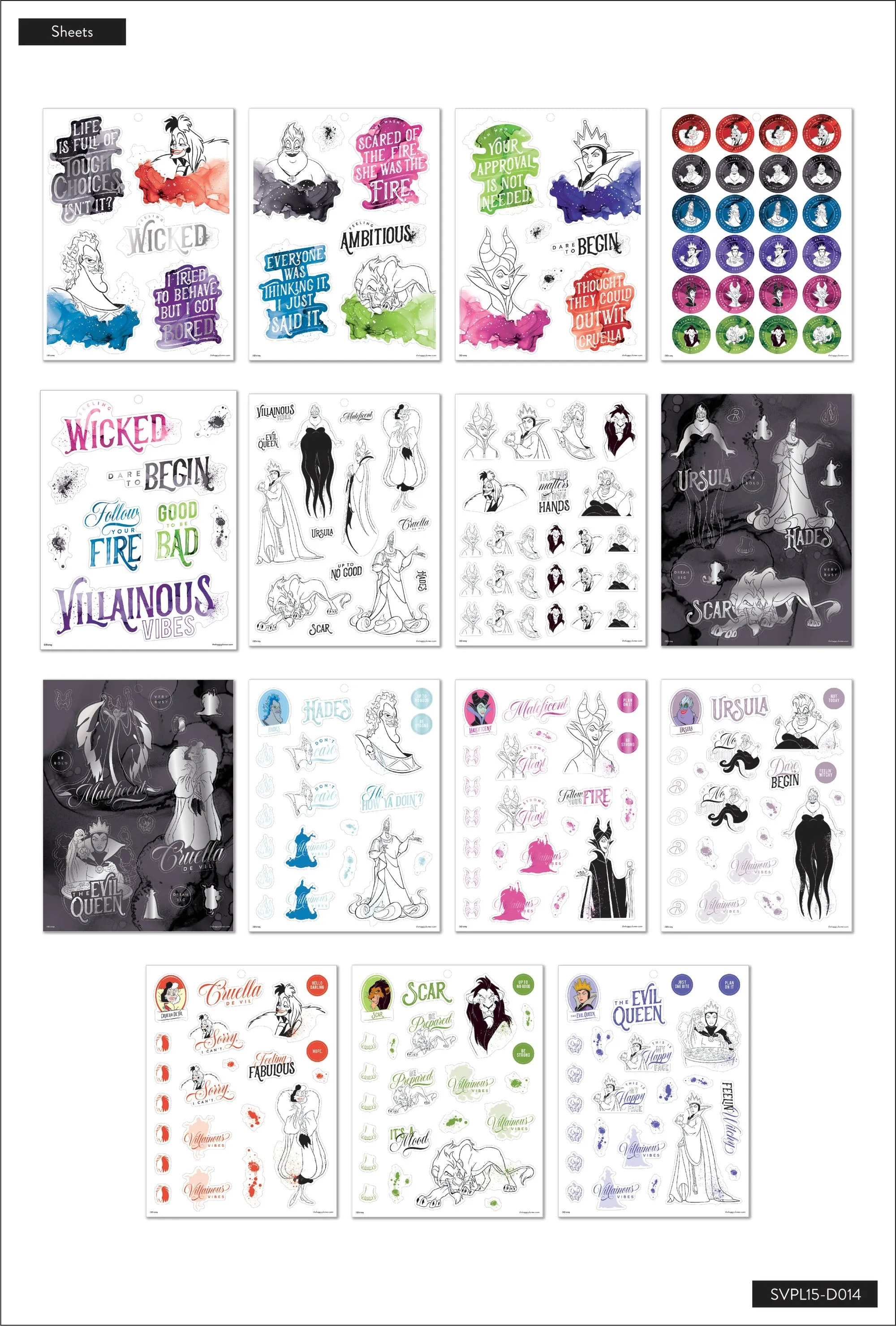 Disney© Villainous Large Value Pack Stickers
