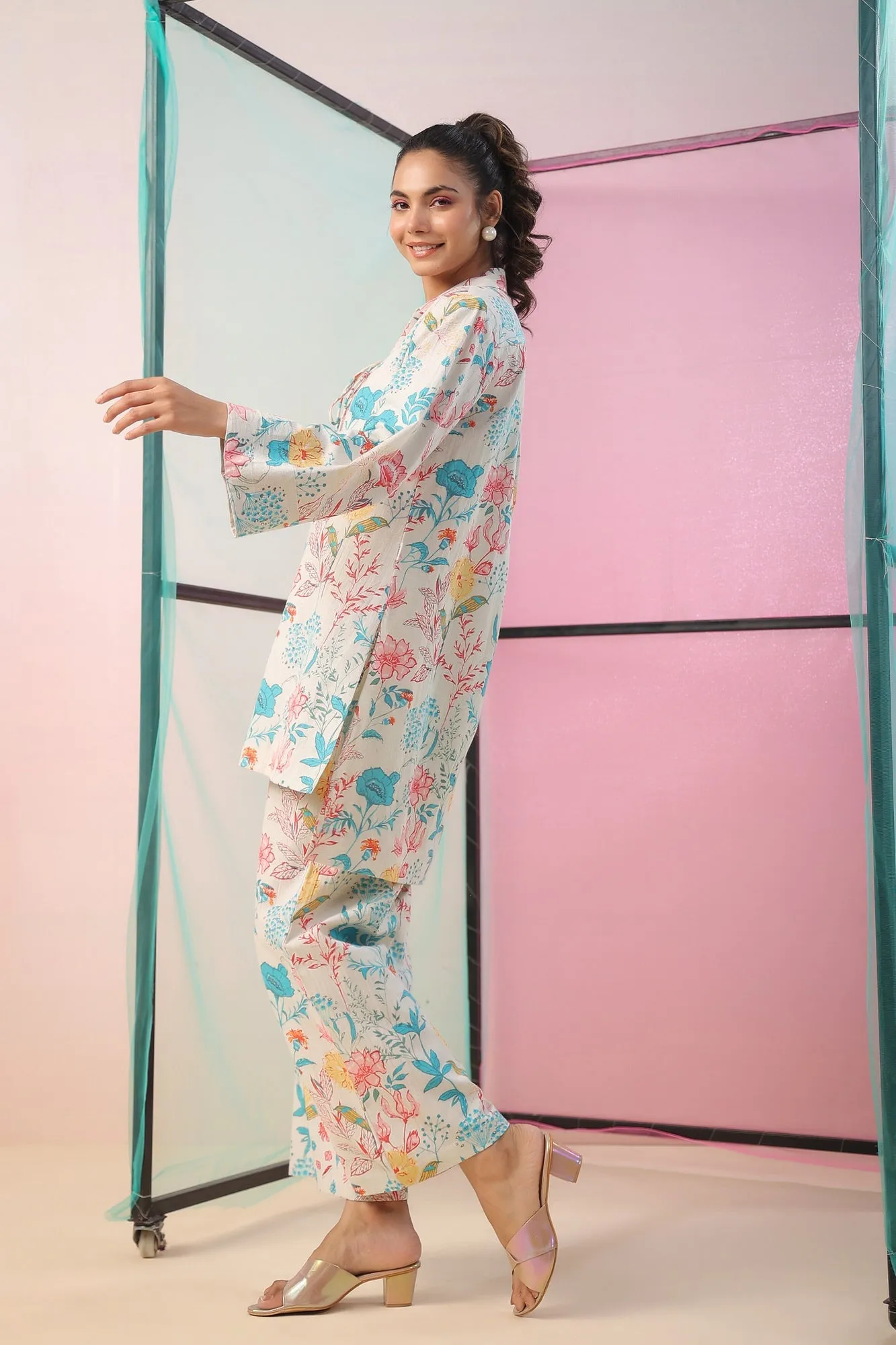 Florals On Cotton Flex Lounge Set