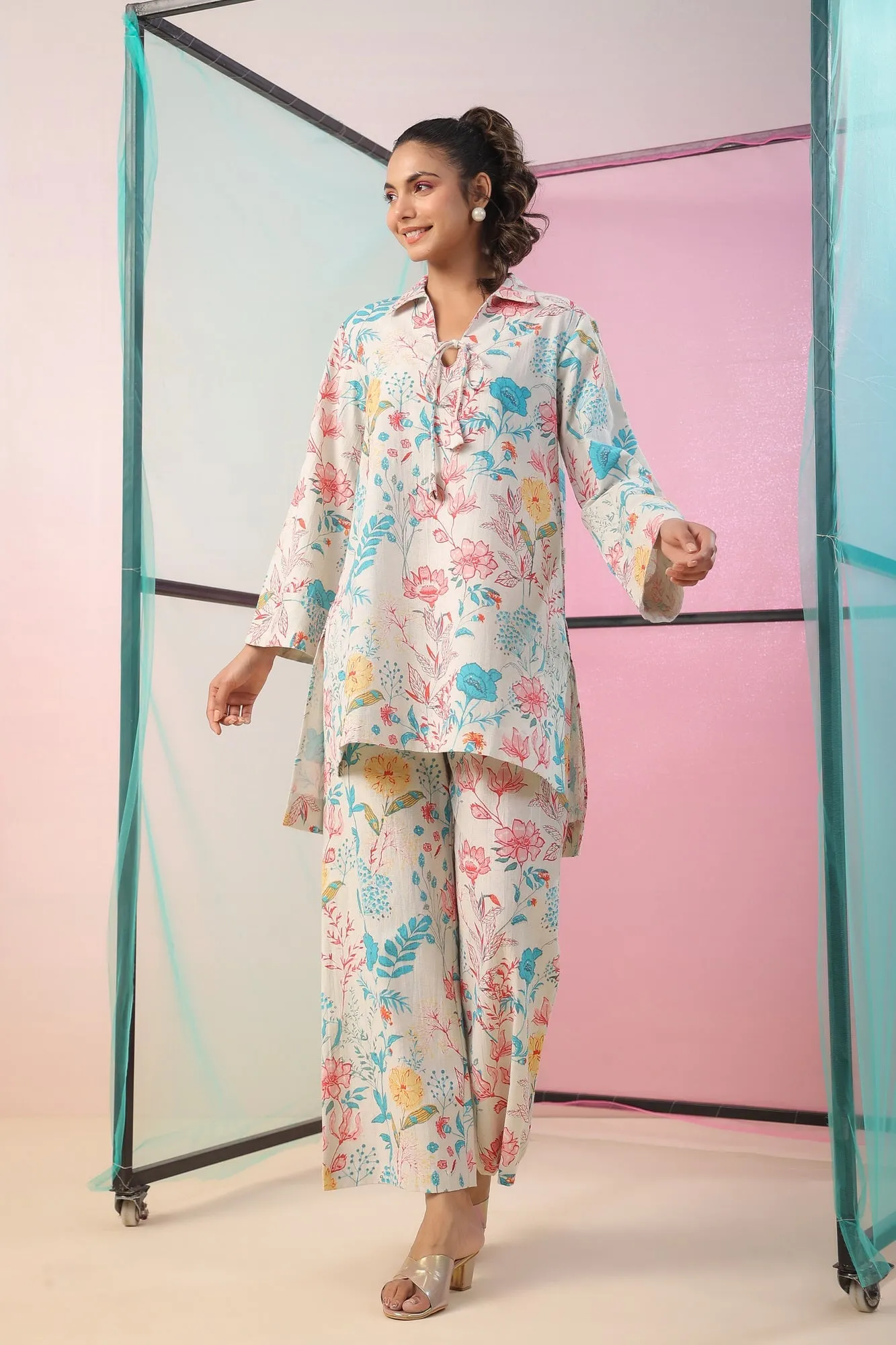 Florals On Cotton Flex Lounge Set