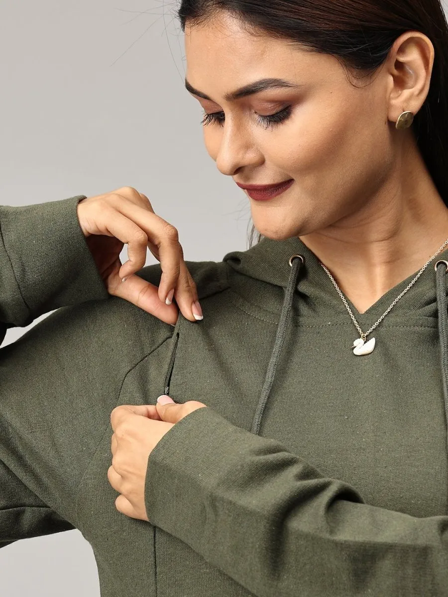 Four Leaf Clover Maternity and Nursing Hoodie Sweatshirt