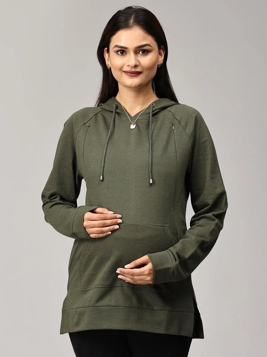 Four Leaf Clover Maternity and Nursing Hoodie Sweatshirt