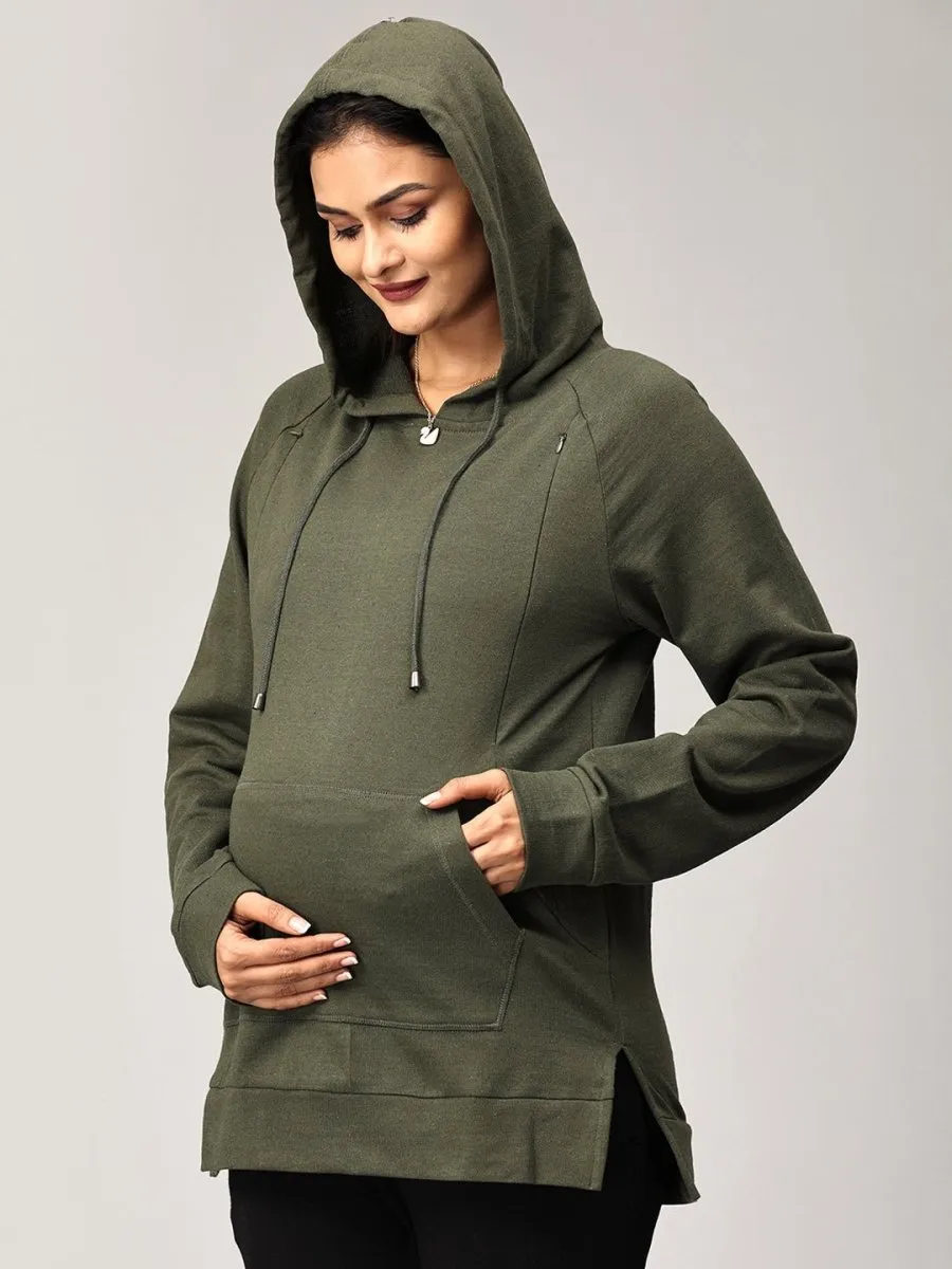 Four Leaf Clover Maternity and Nursing Hoodie Sweatshirt