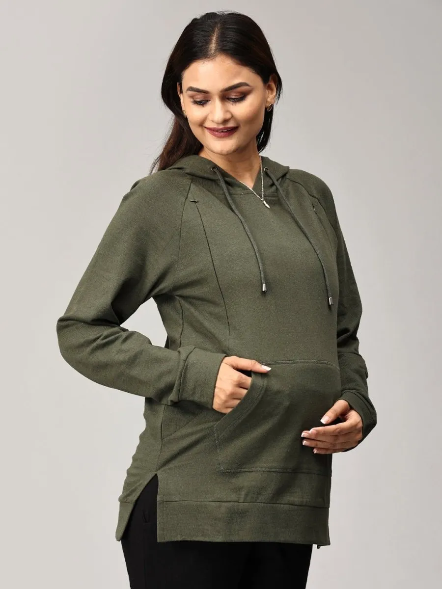 Four Leaf Clover Maternity and Nursing Hoodie Sweatshirt