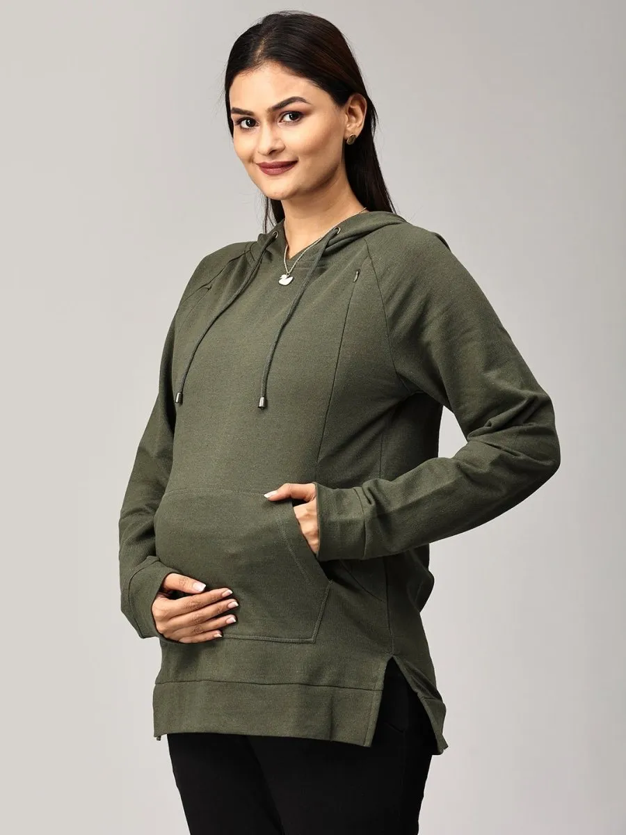 Four Leaf Clover Maternity and Nursing Hoodie Sweatshirt