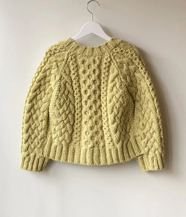 FUMIKA_UCHIDA/Wool Cashmere Hand Knitted Cable/CARDIGAN CAPE(AVOCADO)
