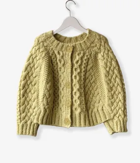 FUMIKA_UCHIDA/Wool Cashmere Hand Knitted Cable/CARDIGAN CAPE(AVOCADO)