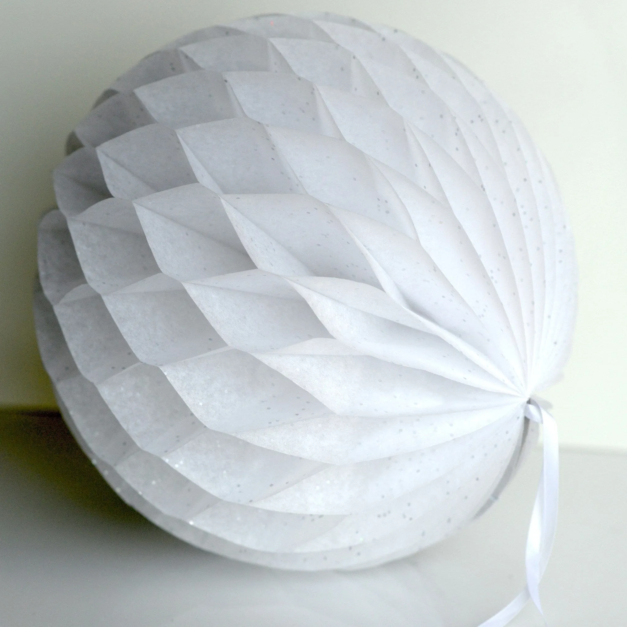 Gemstone Diamonds white paper honeycomb - hanging party decorations