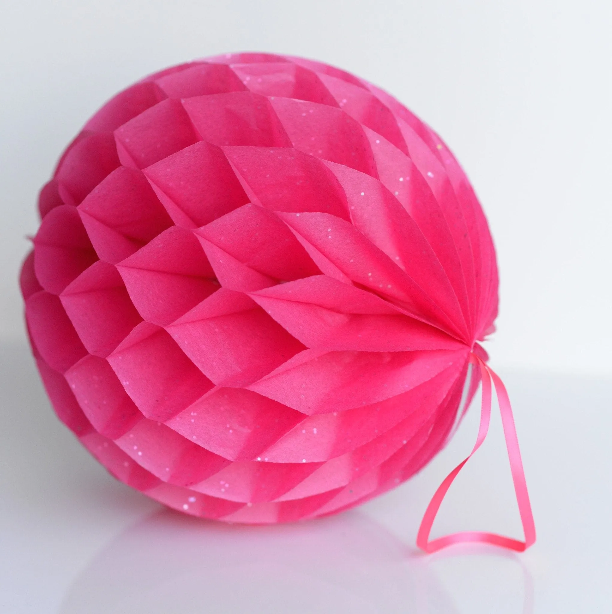 Gemstone Hot pink paper honeycomb - hanging party decorations