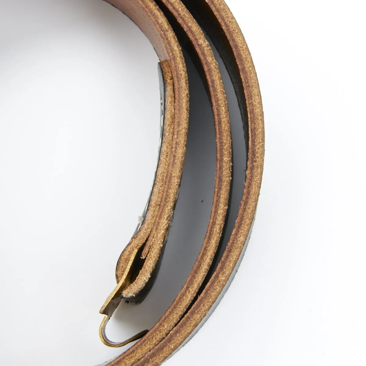 German WWII Wehrmacht Black Leather Equipment Belt