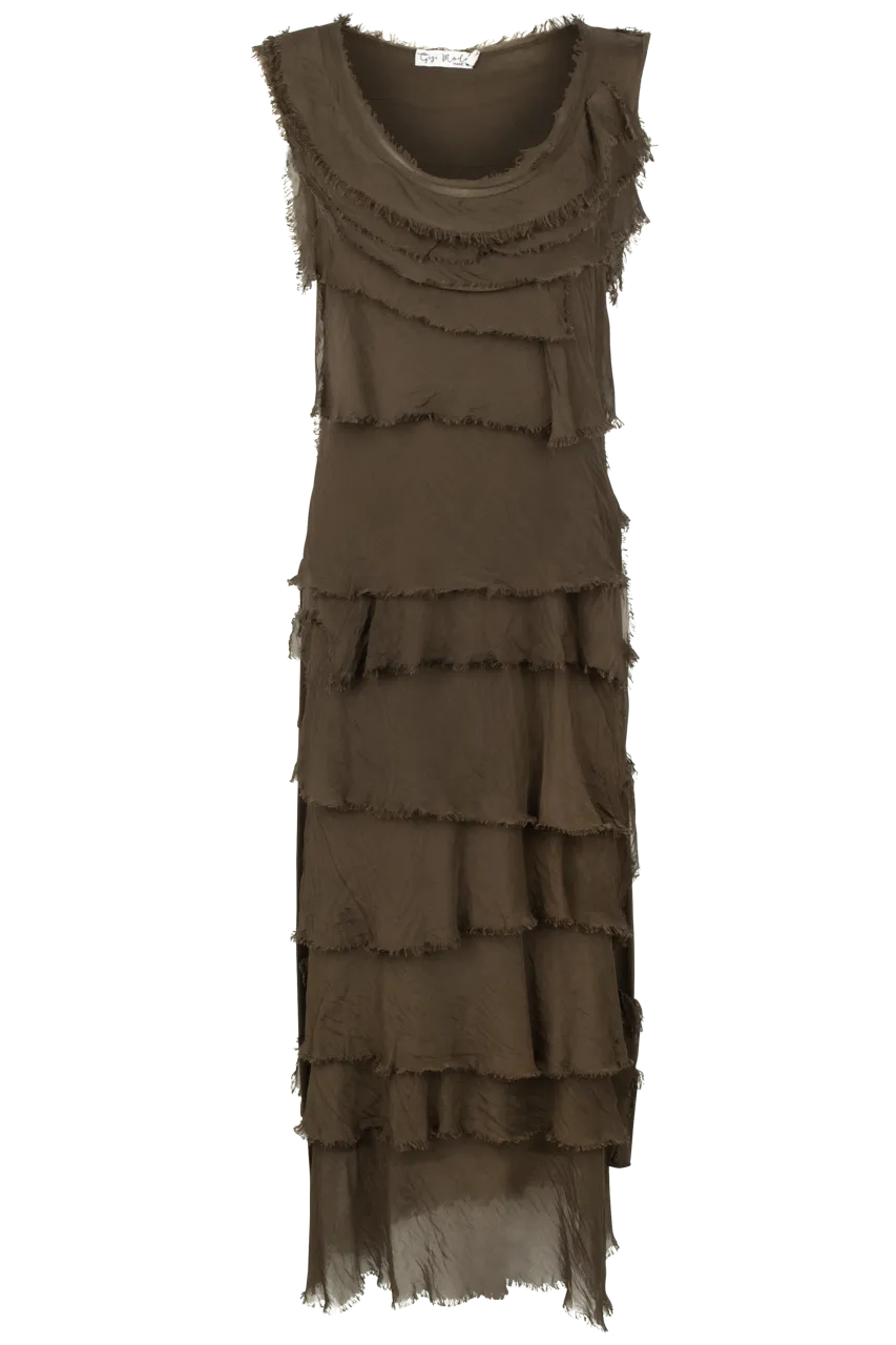 Gigi Sleeveless Long Ruffle Dress