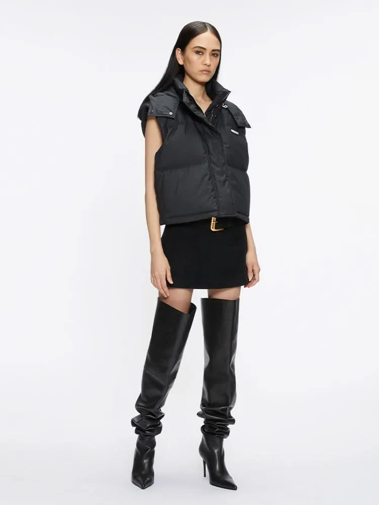 Gilet Jacket With Detachable Hood