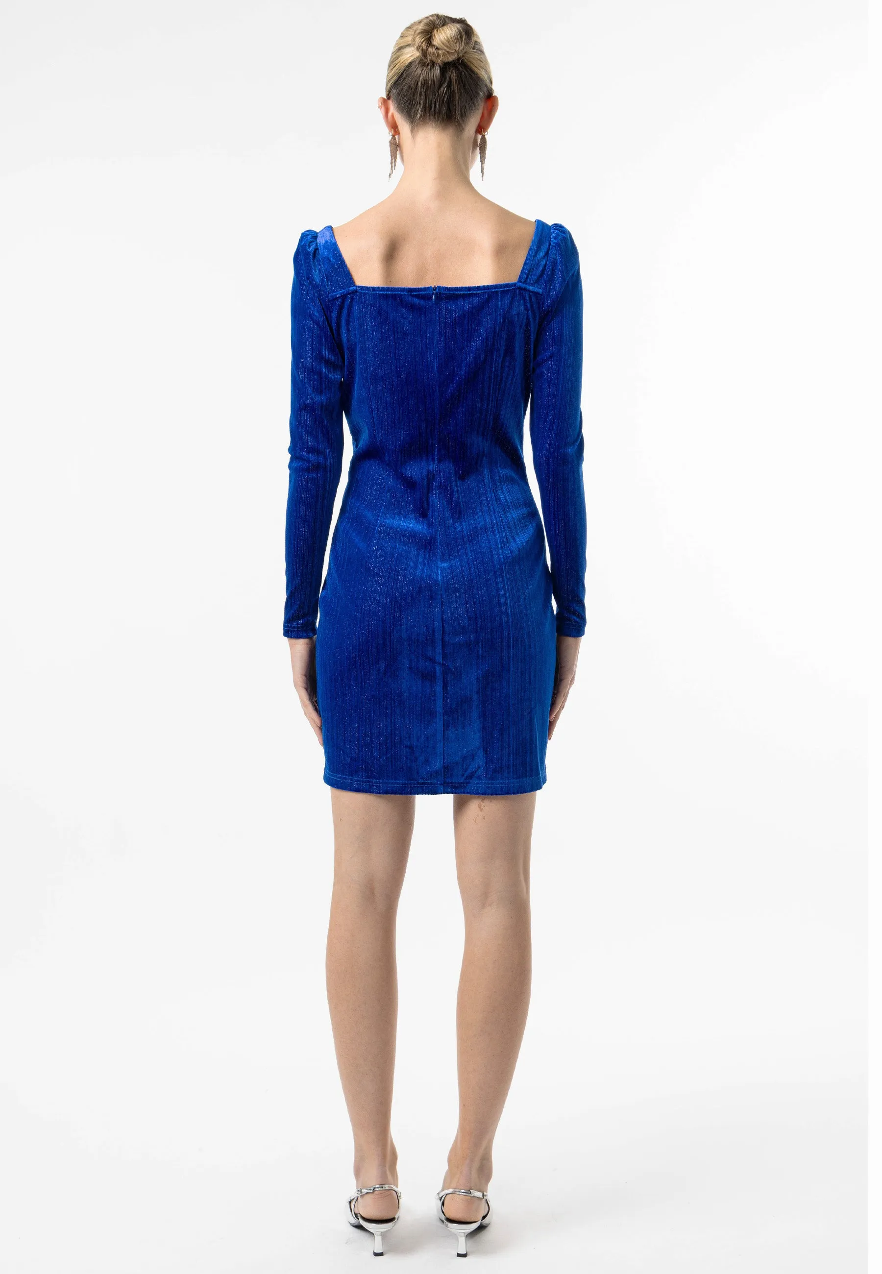 Glitter Velvet Knot Top Mini Dress