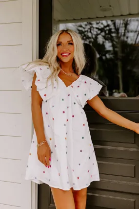 Grand Vision Embroidered Mini Dress