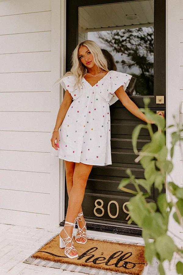 Grand Vision Embroidered Mini Dress