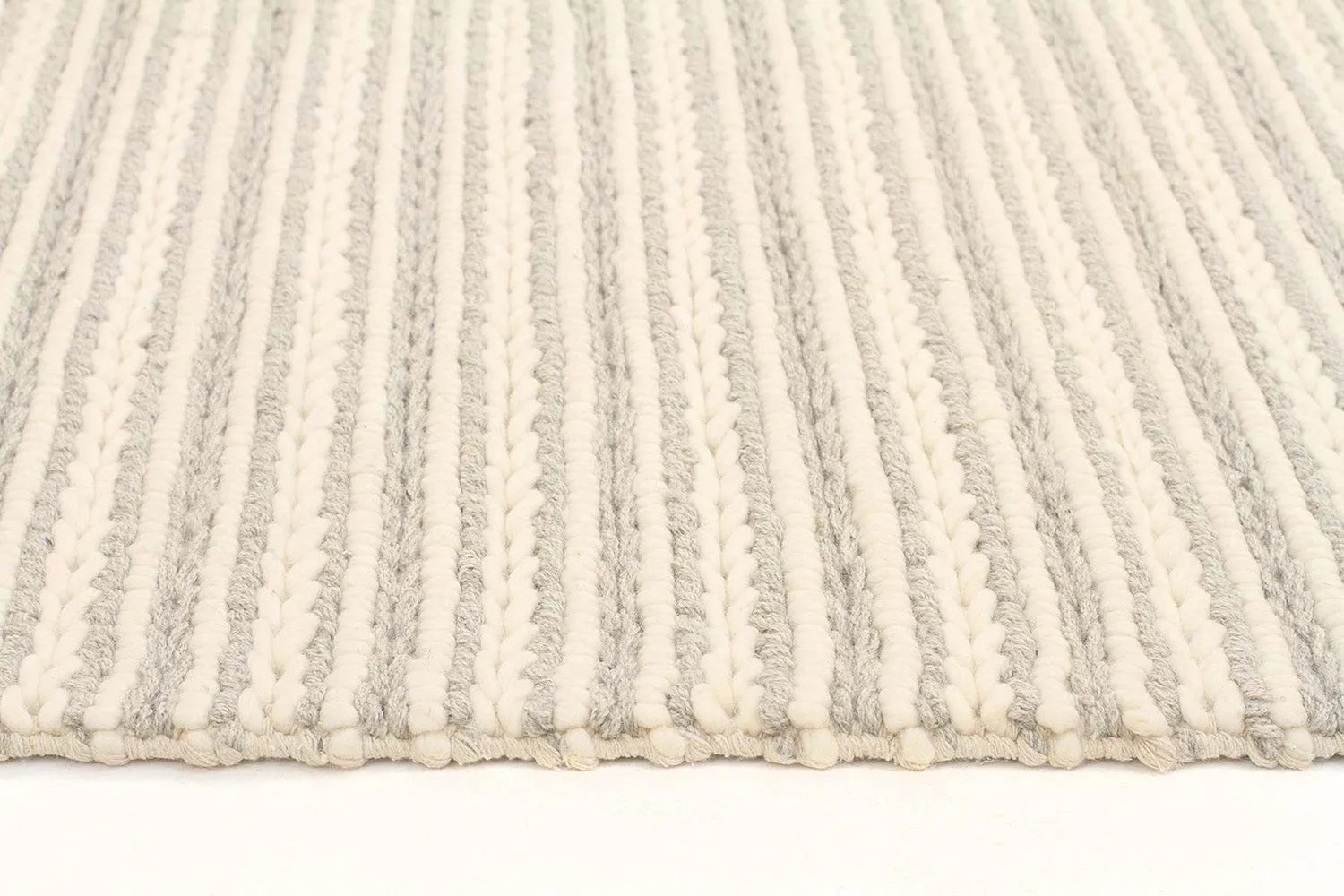 Hand Made Alisha Grey Felted Wool Rug
