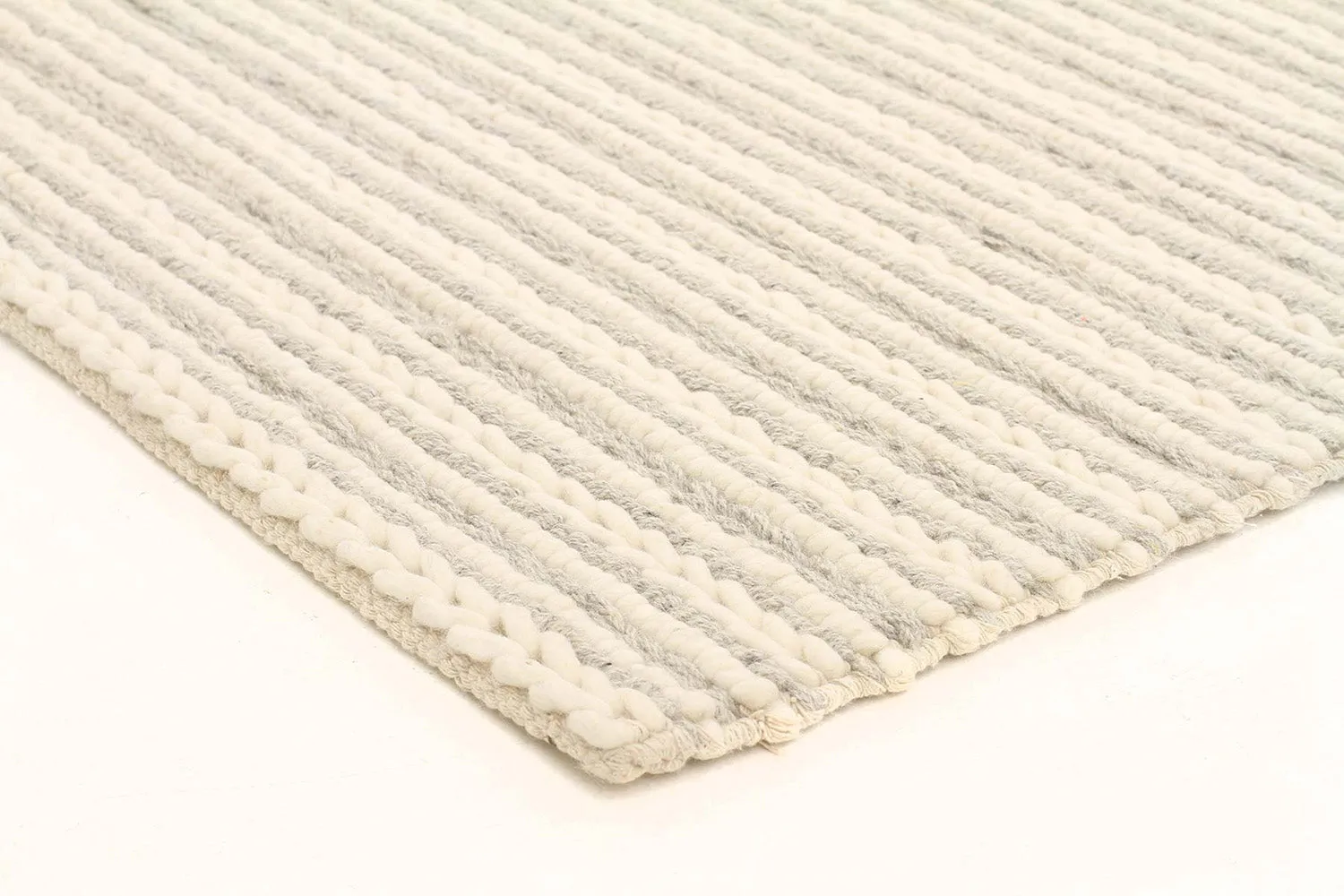 Hand Made Alisha Grey Felted Wool Rug