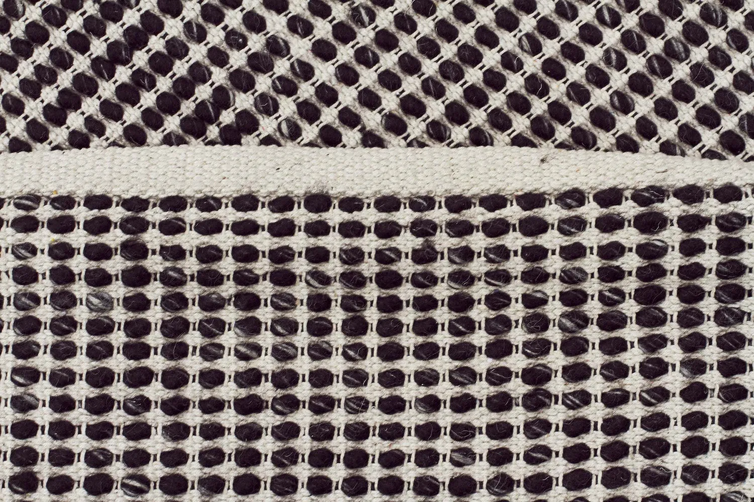 Hand Made Felted Wool Rug Black Natural