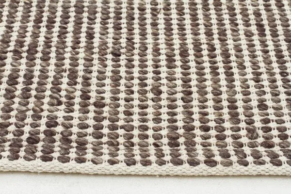 Hand Made  Felted Wool Rug Brown Natural