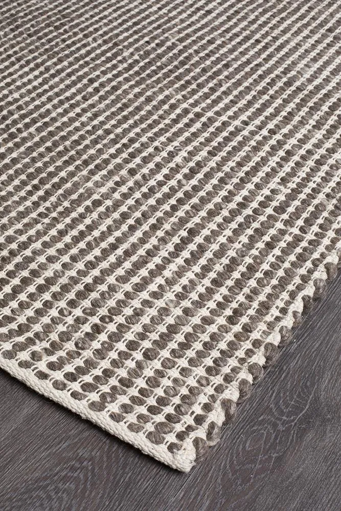 Hand Made  Felted Wool Rug Brown Natural