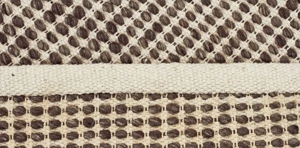 Hand Made  Felted Wool Rug Brown Natural